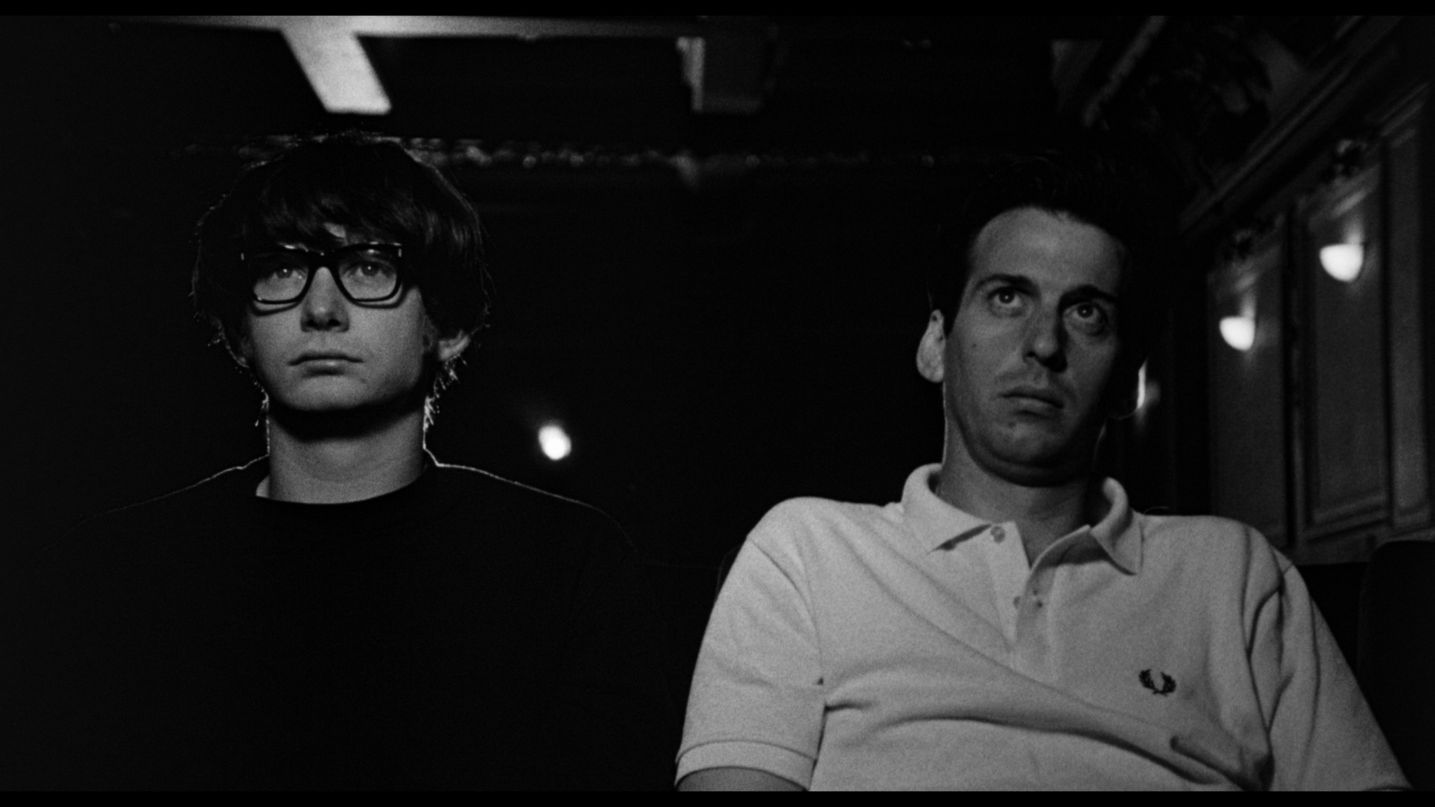 Ian Hart as John Lennon (left) and David Angus as Brian Epstein (rt)